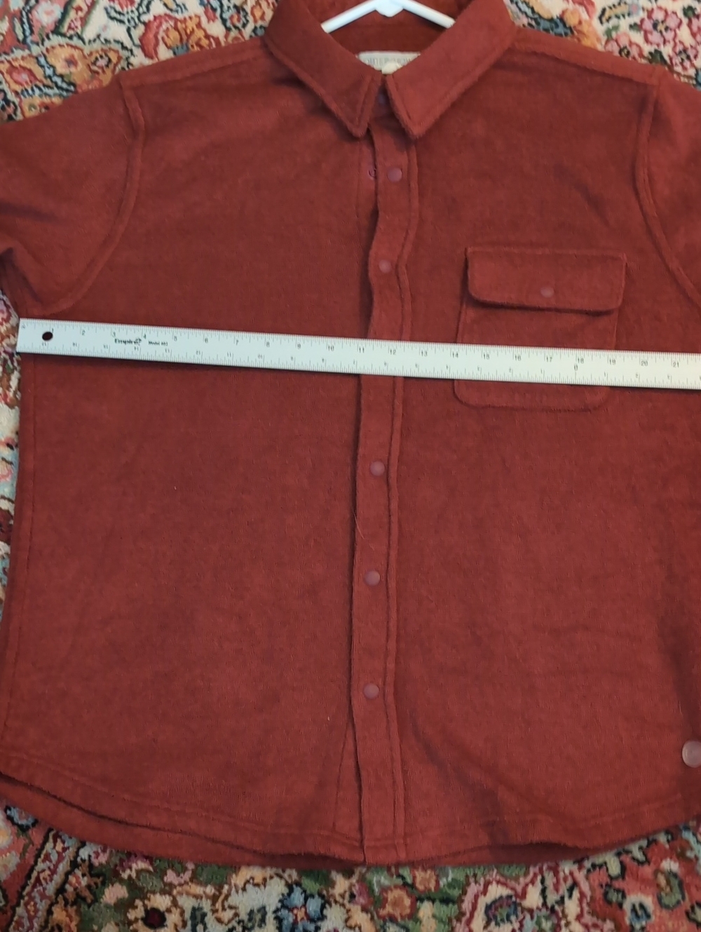 Outerknown Rust Colored Hightide Snap Button Shirt Jacket - Picture 3 of 8